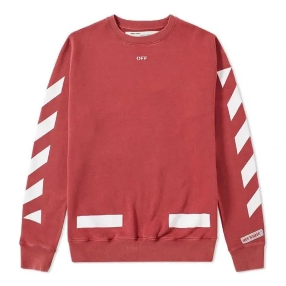 Off-White c/o Virgil Abloh Maroon Crew Neck Sweatshirt